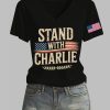 Womens Stand With Charlie Kirk Printed T shirt 2