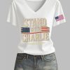 Womens Stand With Charlie Kirk Printed T shirt 4
