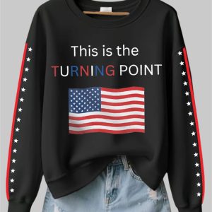 Women's This Is The Turning Point Charlie Kirk Printed Sweatshirt