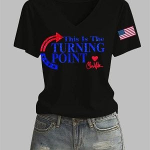 Women's This Is The Turning Point Charlie Kirk Printed T-shirt