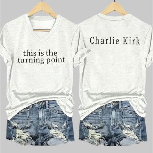 Women's This is the Turning Point Charlie Kirk V-neck T-Shirt
