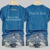Womens This is the Turning Point Charlie Kirk V neck T Shirt 3