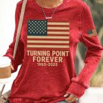 Charlie Kirk Turning Point Forever 1993 2025 Print Round Neck Sweatshirt