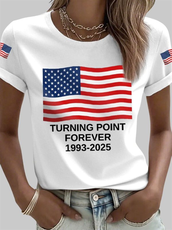 Womens Turning Point Forever Charlie Kirk Print T Shirt 2