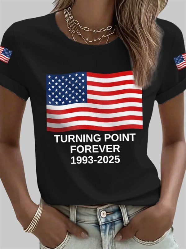 Womens Turning Point Forever Charlie Kirk Print T Shirt 3