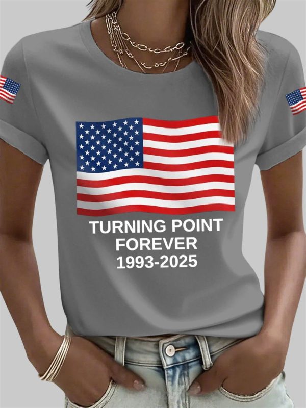 Womens Turning Point Forever Charlie Kirk Print T Shirt 4