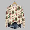Women's Vintage Christmas Santa Print Sweatshirt 2025 Christmas