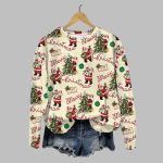 Women's Vintage Christmas Santa Print Sweatshirt 2025 Christmas