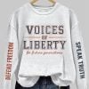 Women's Voice of Liberty For Future Generation Print Sweatshirt
