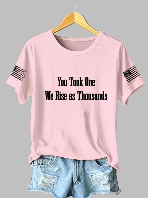 Womens You Took One We Rise As Thousands Charlie Kirk Shirt 2