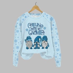 Women's Christmas Chillin' With My Gnomies Printed Sweatshirt 2025 Christmas