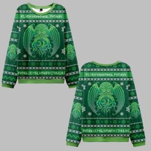 Cultists R'lyeh Wgah'Bagl Fhtagn Ph'nglui Mgw'nafh Cthulhu Ugly Sweater 2025 Christmas