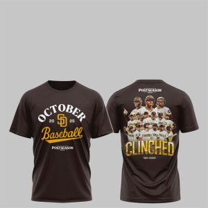 Padres October Baseball Postseason 2025 Clinched Shirt 1