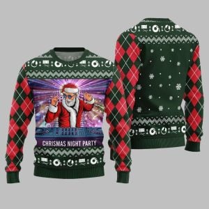 2025 Christmas Night Party DJ Santa Ugly Sweater