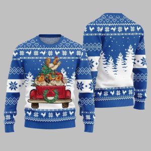 Funny Festive Chicken Ugly Sweater 2025 Christmas