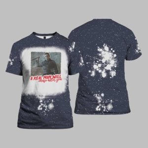 Navy Michael Myers A Real Man Will Chase After You Bleached Shirt 1 1