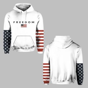 0 Charlie Kirk Freedom American Flag Waffle Hoodie