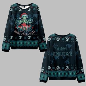 2025 Christmas Merry Cthulhumas Ugly Christmas Sweater 0