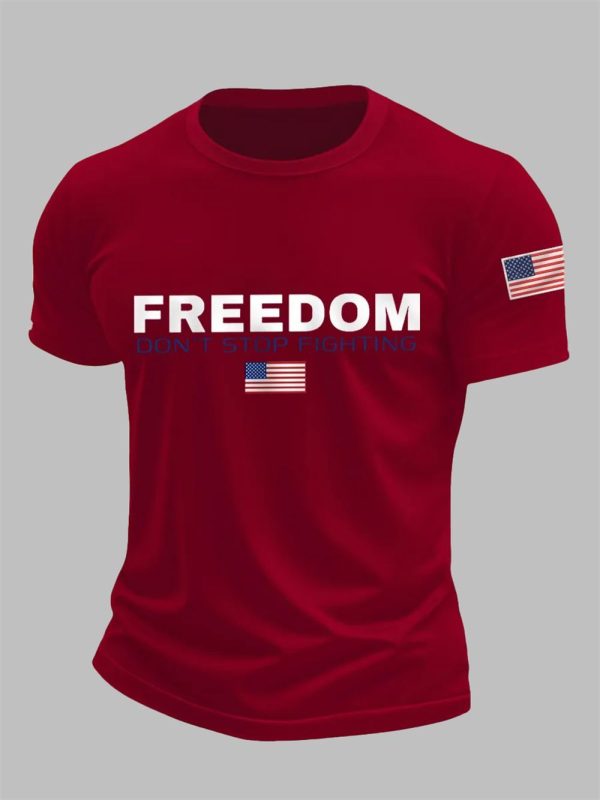 Men's Charlie Kirk Freedom Don't Stop Fighting R.I.P Tee
