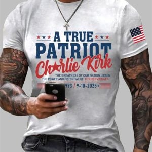 Men's Charlie Kirk A True Patriot Printed T-Shirt