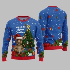 2025 Christmas Wallaby Merry Christmas Ugly Christmas Sweater 1