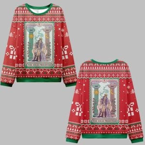 2025 Christmas The High Priestess Tarot Card Ugly Christmas Sweater 0