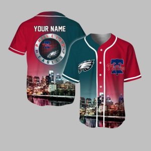 Custom 2025 Eagles and Phillies Connect City Jersey 1 1