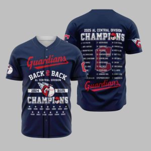 Guardians Back 2 Back AL Central Division Champions 2024-2025 Jersey