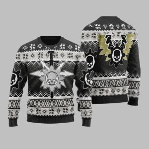 2025 Christmas Warhammer Chaos Knights House Vextrix Iconic Ugly Christmas Sweater 1 1