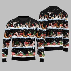 2025 Christmas Hilarious Barnyard Chaos Ugly Christmas Sweater 1