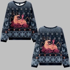 2025 Christmas Man is The Warmest Place to Hide Ugly Christmas Sweater 0