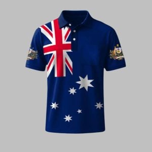Australian Flag Badge Printed Polo Shirt 1 1
