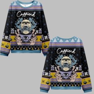 2025 Christmas Caffiend Ugly Christmas Sweater 0