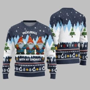 2025 Christmas Pickleball With My Gromies Ugly Christmas Sweater 1