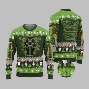 2025 Christmas Warhammer Nefarious Necron Iconic Ugly Christmas Sweater 1 1