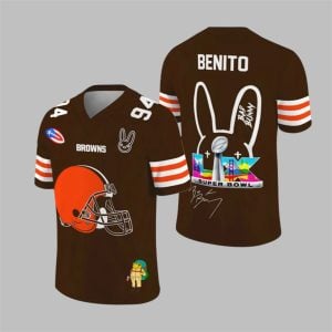 Browns Bad Bunny Bowl LX 2025 2026 Jersey 1 1