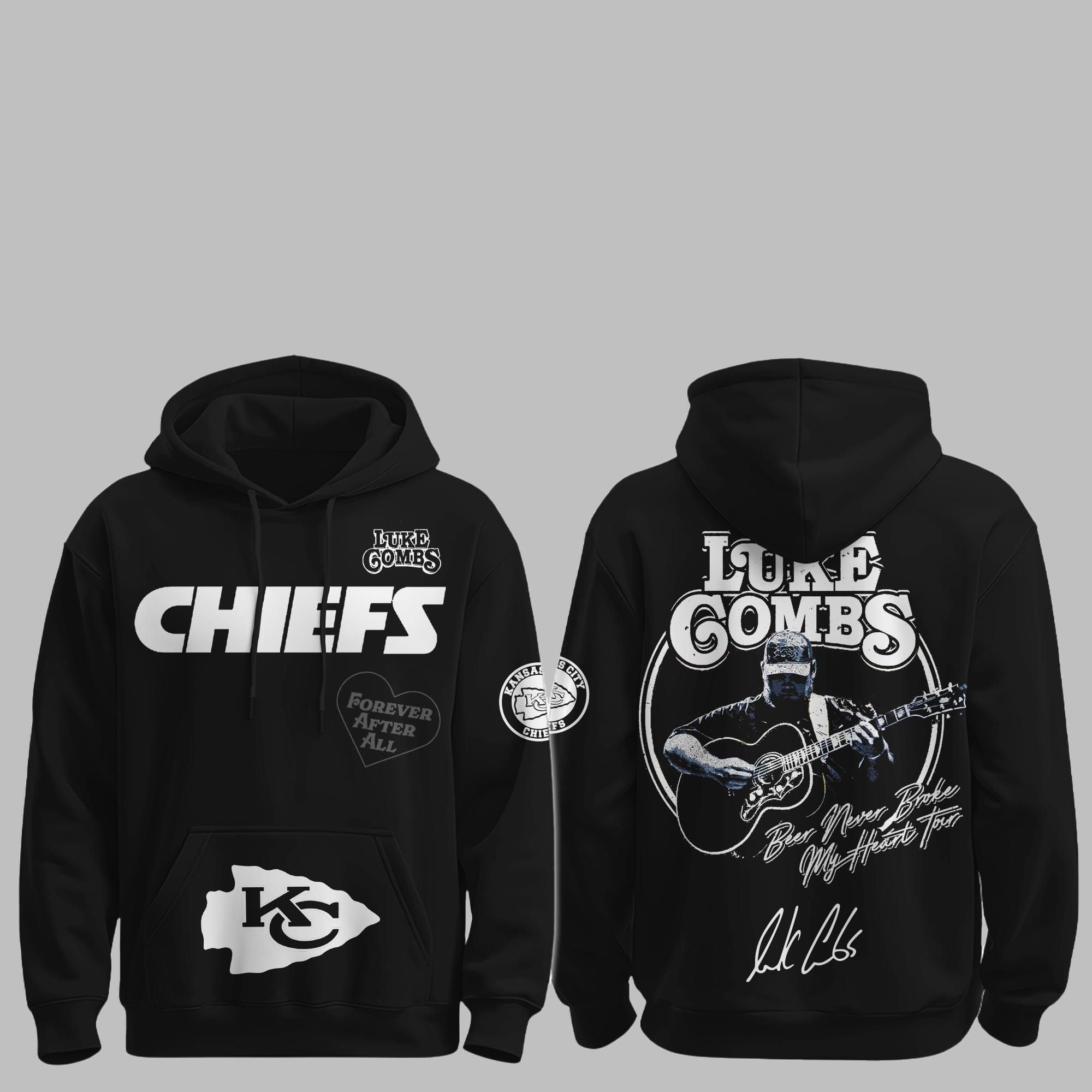 1 Chiefs Luke Combs Beer Never Broke My Heart Tour 2025 Hoodie 1 Chiefs Luke Combs Beer Never Broke My Heart Tour 2025 Hoodie