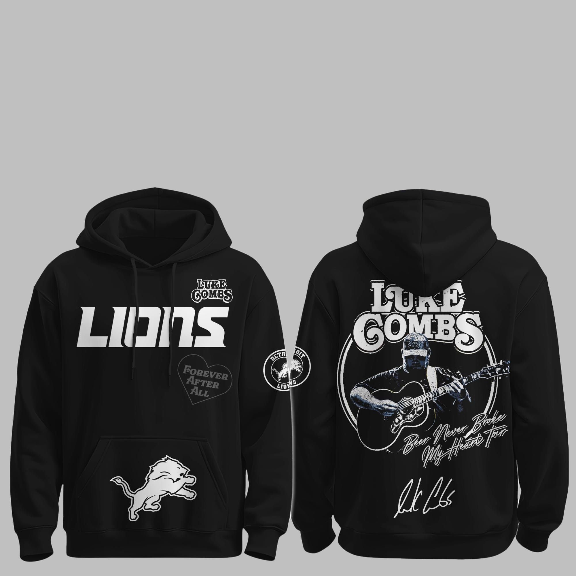 1 Lions Luke Combs Beer Never Broke My Heart Tour 2025 Hoodie 1 Lions Luke Combs Beer Never Broke My Heart Tour 2025 Hoodie