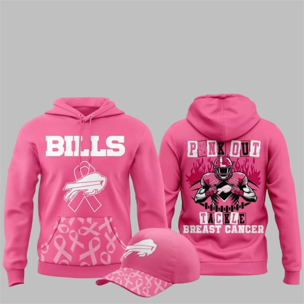 16 Bills Pink Out Tackle Breast Cancer 2025 Hoodie