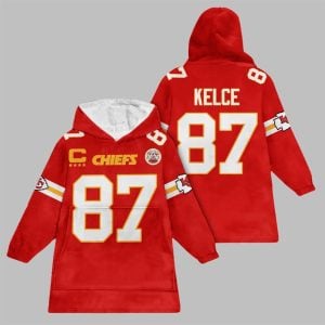 2025 Kelce 77 Captain Kansas City Football Blanket Hoodie 1