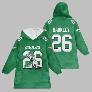 2025 Eagles Saquon Barkley 26 Blanket Hoodie 1