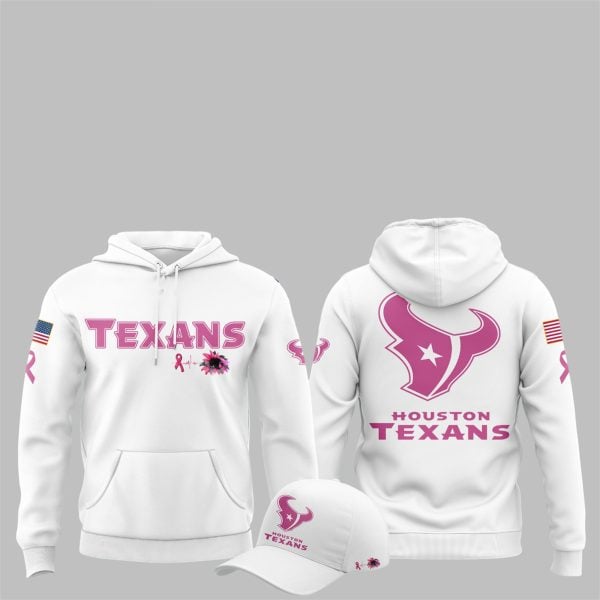 2 2025 Texans October Breast Cancer Awareness Month Hoodie
