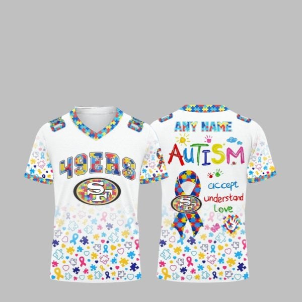 2025 49ers Autism Accept Understand Love Jersey 1 1