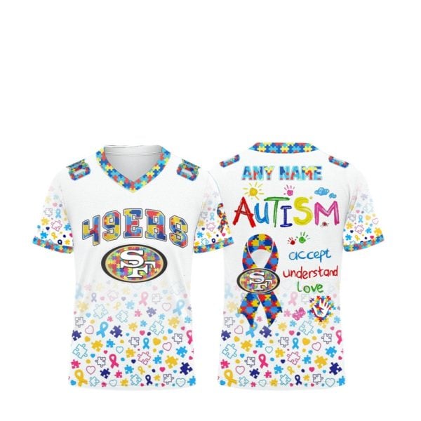 2025 49ers Autism Accept Understand Love Jersey 1 2