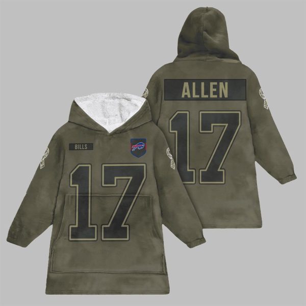 2025 Allen 17 Bills Football Blanket Hoodie 1