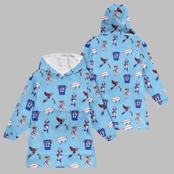 2025 Allen 17 Buffalo Football Blanket Hoodie 1