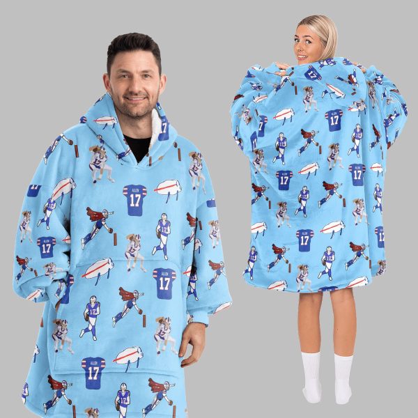 2025 Allen 17 Buffalo Football Blanket Hoodie 5