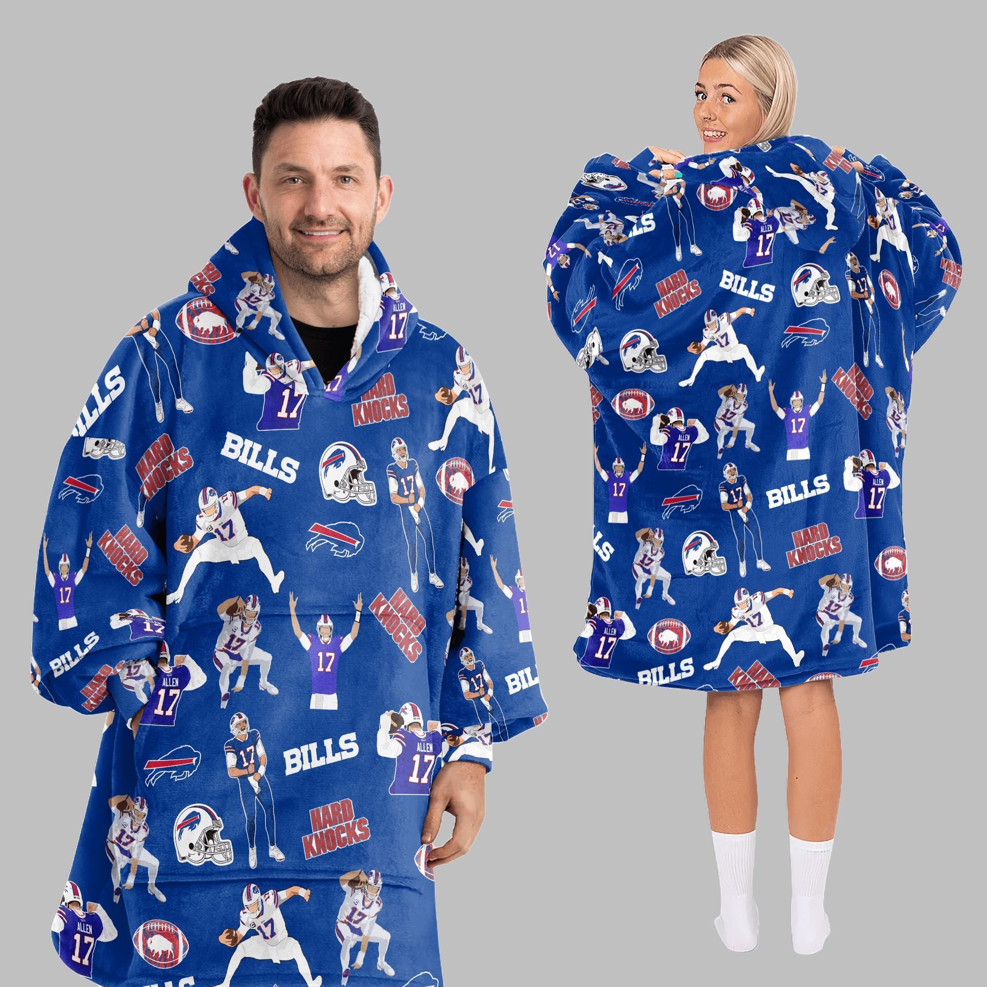 2025 Allen Hard Knocks Bills Blanket Hoodie 2 2025 Allen Hard Knocks Bills Blanket Hoodie 2