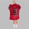 2025 Anderson Jr 51 Texans Football Blanket Hoodie 2