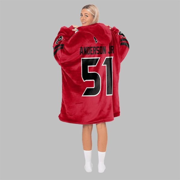 2025 Anderson Jr 51 Texans Football Blanket Hoodie 2
